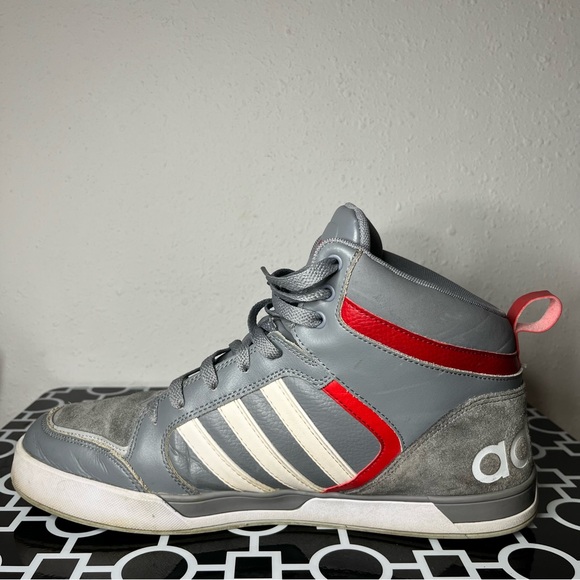 Adidas Neo Raleigh Gray/Red Sneakers w/Suede Upper & Padded Collar—Men's Size 13 - Picture 6 of 10